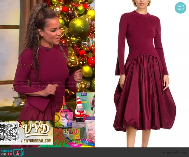 Simkhai Kenlie Balloon Skirt Dress worn by Sunny Hostin on The View