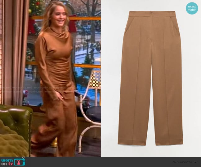 Simkhai Kyra Satin Wide Leg Pant worn by Sara Haines on The View