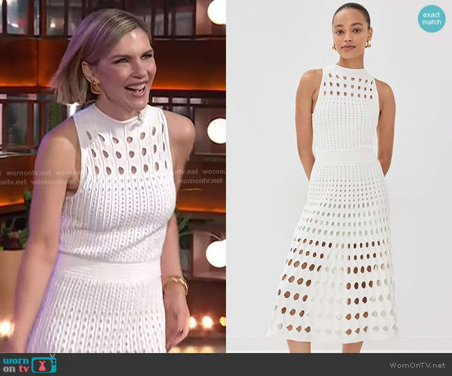Simkhai Nash Dress in Ivory worn by Rhea Seehorn on The Kelly Clarkson Show