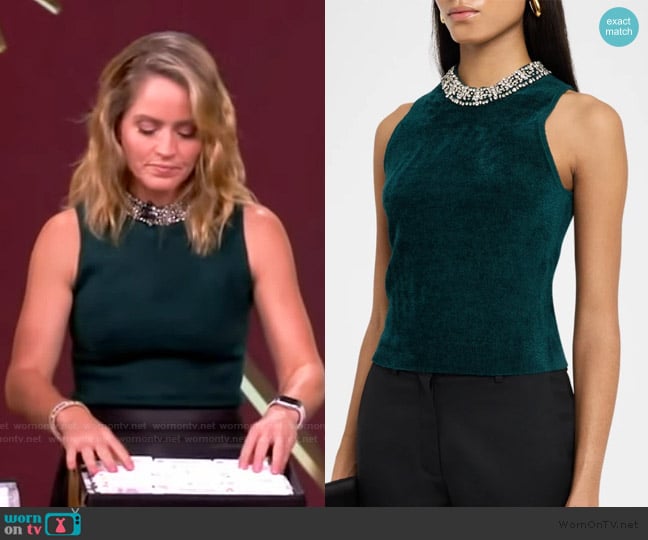 Simkhai Rema Halter Top worn by Sara Haines on The View