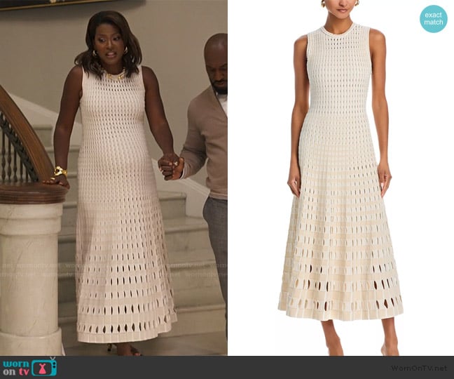 Simkhai Zelma Eyelet Cutout Dress worn by Vivian Banks (Cassandra Freeman) on Bel-Air