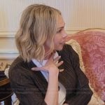 Simone Harouche's brown pleated cardigan on The Kardashians