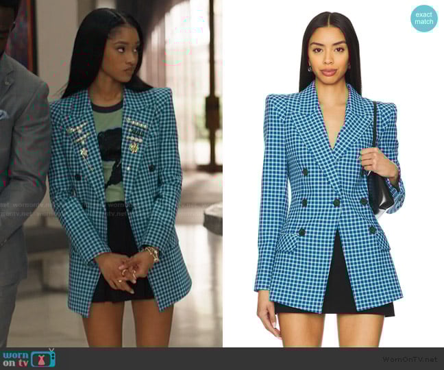 Smythe Not A Double Breasted Pagoda Blazer worn by Ashley Banks (Akira Akbar) on Bel-Air