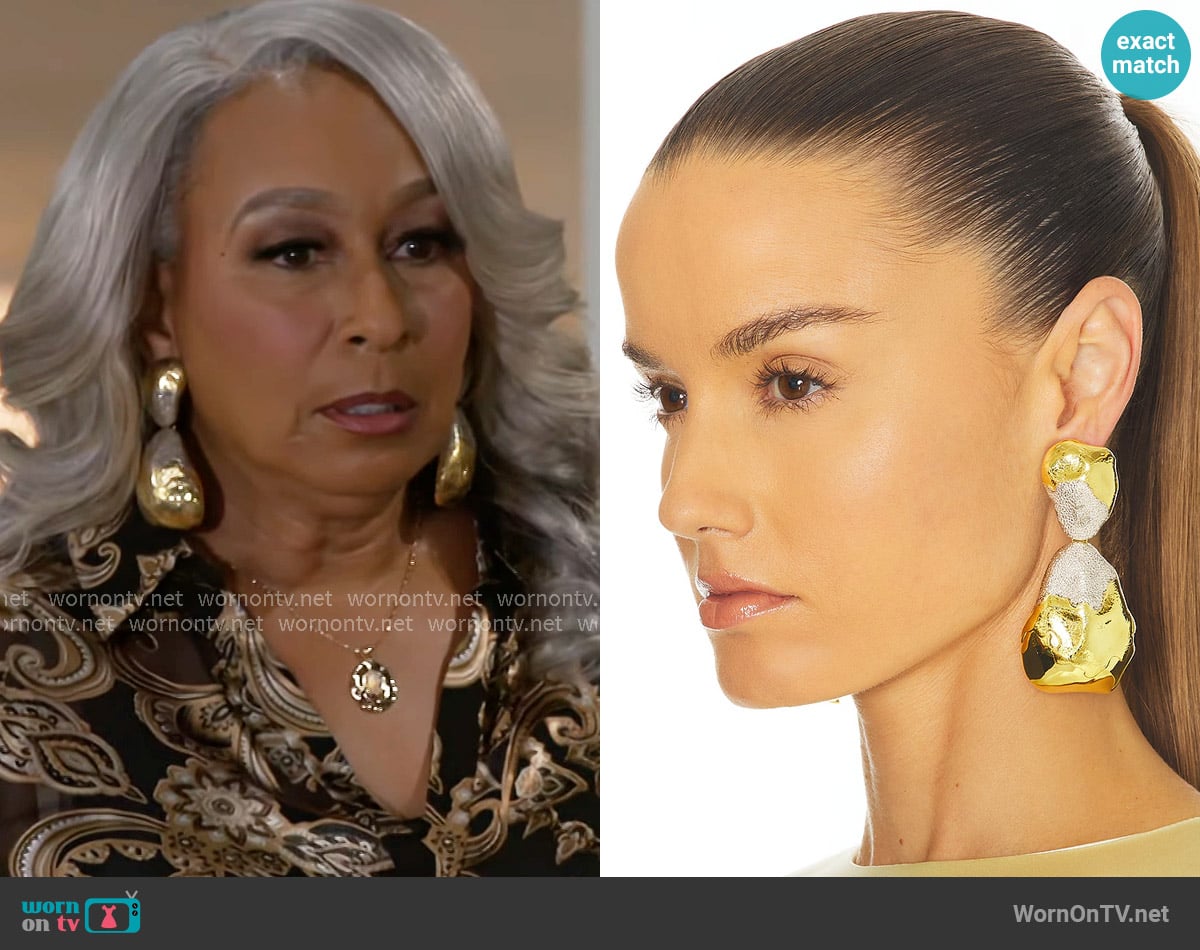 Sordo Araya Earrings worn by Anita Dupree (Tamara Tunie) on Beyond the Gates