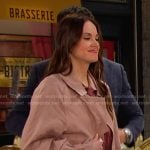 Stephanie’s pink trench coat on Days of our Lives