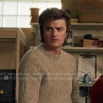 Steve’s beige speckled ribbed sweater on Stranger Things