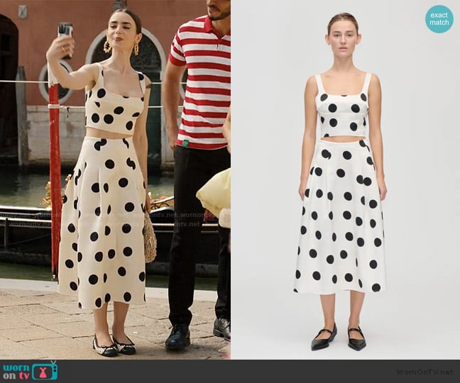 Stine Goya Corset Top worn by Emily Cooper (Lily Collins) on Emily in Paris