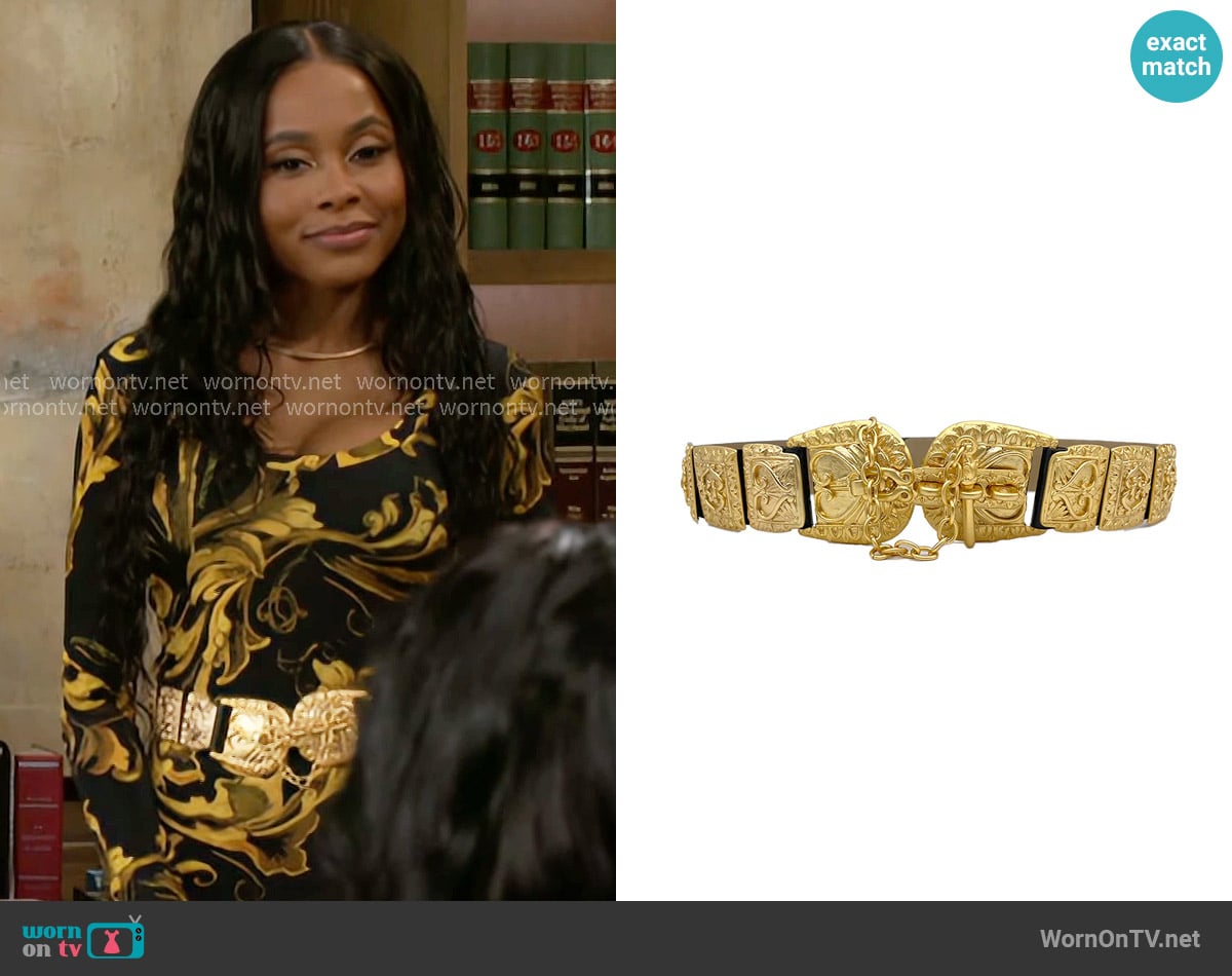 Hayley’s gold belt on Beyond the Gates Hayley’s gold belt on Beyond the Gates