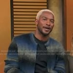 Scott’s blue ombre knit jacket on Access Hollywood