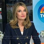 Savannah’s navy striped trim blazer on Today