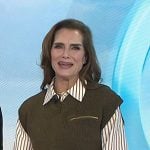 Brooke Shields’s striped shirt and knit vest on Today