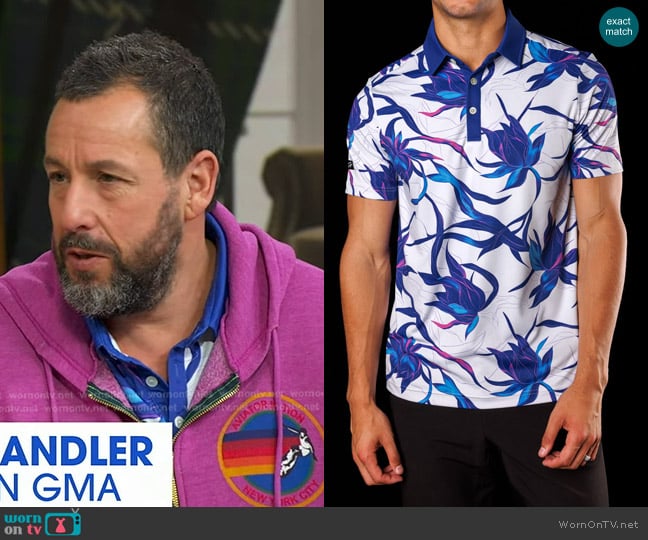 Adam Sandler’s print polo on GMA
