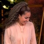 Sunny’s pink tie neck dress on The View