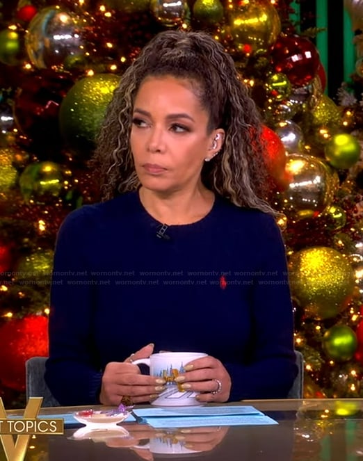 Sunny’s blue cable knit dress on The View