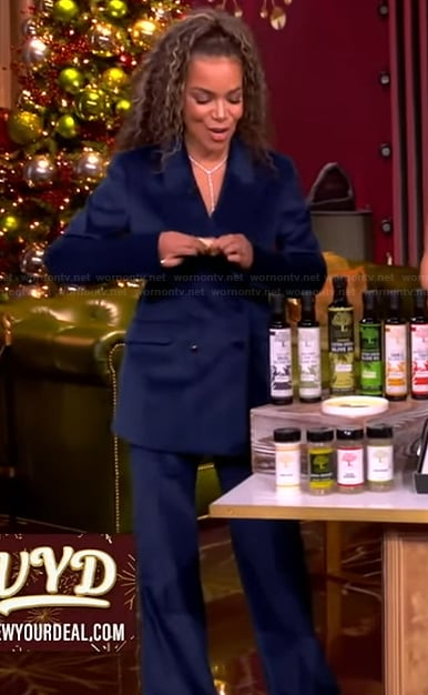 Sunny’s blue corduroy blazer and pants on The View
