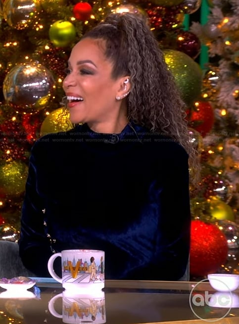 Sunny’s blue velvet dress on The View