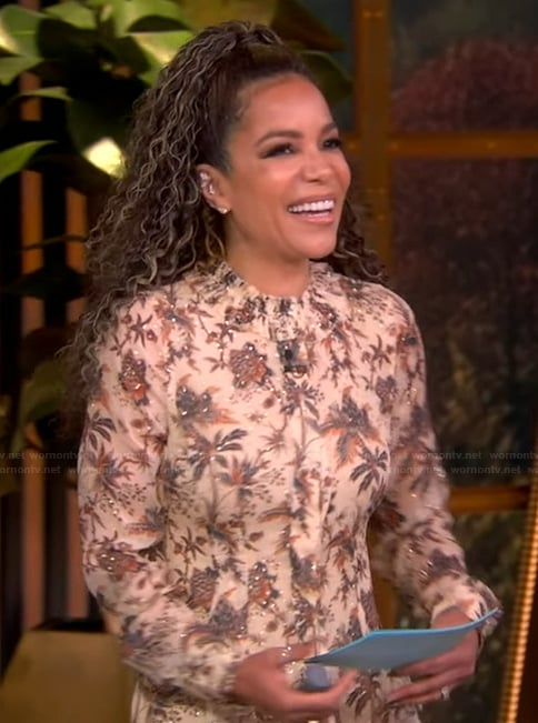 Sunny’s floral print long sleeve dress on The View