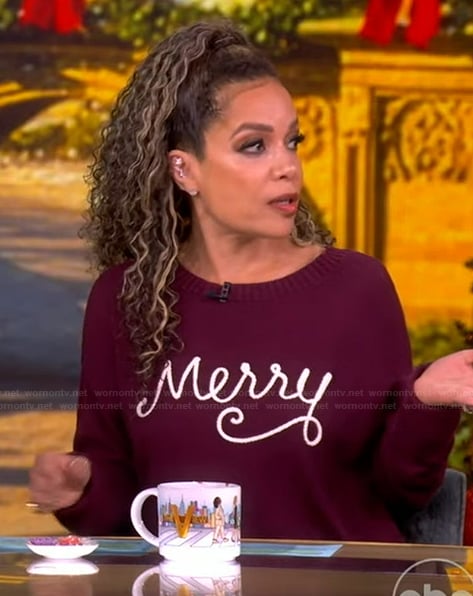 Sunny’s purple merry sweater on The View