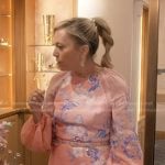 Sutton’s pink floral long sleeve dress on The Real Housewives of Beverly Hills