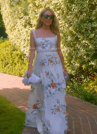 Sutton's white floral maxi dress on The Real Housewives of Beverly Hills