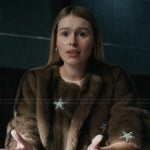 Sveta’s brown star embellished fur jacket on Elsbeth