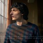Mike’s blue print sweater on Stranger Things