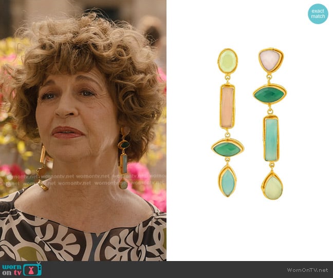 Sylvia Toledano Cascade Drop Earrings worn by Antonia Muratori  (Anna Galiena) on Emily in Paris
