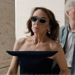 Sylvie’s denim strapless top on Emily in Paris