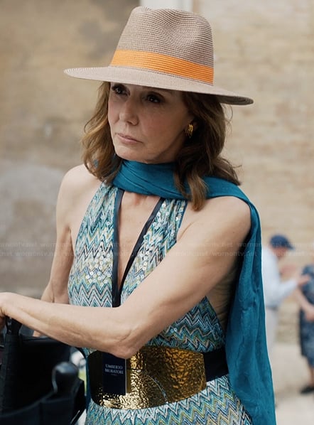 Sylvie’s straw hat on Emily in Paris