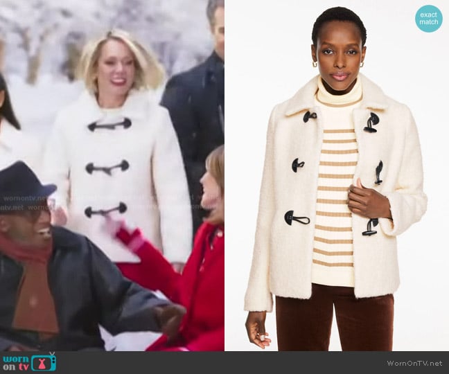 Talbots Sherpa Coat in Ivory worn by Dylan Dreyer on Today