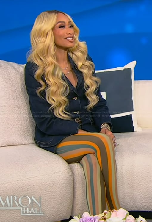 Tami Roman’s striped leggings on Tamron Hall Show