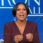 Tamron’s burgundy bodysuit on Tamron Hall Show