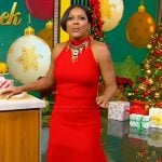 Tamron’s red lace dress on Tamron Hall Show