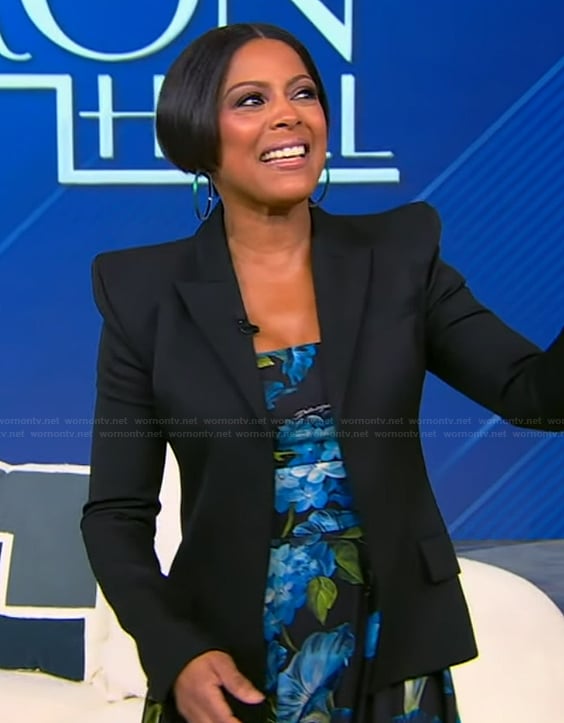 Tamron’s floral print dress on Tamron Hall Show