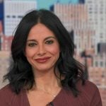 Dr. Tara Narula’s brown ribbed asymmetric dress on Good Morning America