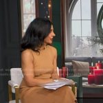 Dr. Tara Narula’s beige sleeveless turtleneck dress on Good Morning America