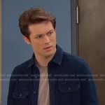 Tate's navy button down shirt on Days of our Lives