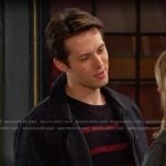 Tate’s black and red striped sweater on Days of our Lives