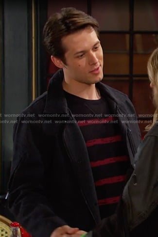 Tate’s black and red striped sweater on Days of our Lives