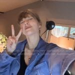 Taylor Swift’s blue shirt jacket on The End of an Era