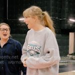 Taylor Swift’s Eagles sweatshirt and textured leggings on The End of an Era