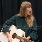 Taylor Swift’s green sweater dress on The End of an Era