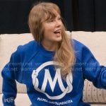Taylor Swift’s blue Mamba & Mambacita sweatshirt on The End of an Era