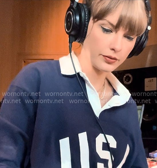 Taylor Swift’s USA polo sweatshirt on The End of an Era