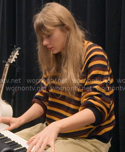Taylor Swift’s yellow striped sweater on The End of an Era