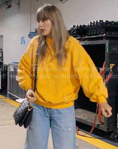 Taylor Swift's yellow sweatshirt with Olivia on The End of an Era