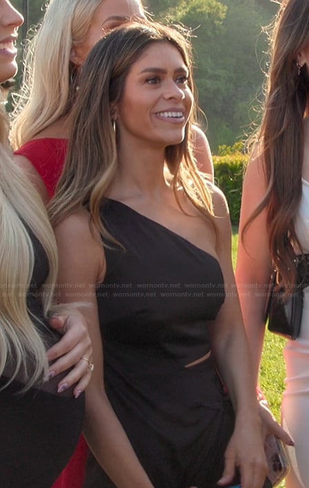 Taylor’s black cutout ruffle dress on The Kardashians