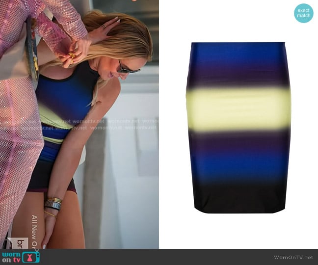The Attico Gradient-effect Swim Skirt worn by Heather Gay on The Real Housewives of Salt Lake City