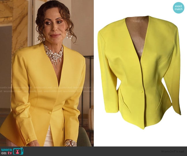 Thierry Mugler Wool short Vest worn by Princess Jane (Minnie Driver) on Emily in Paris