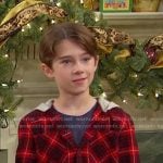 Thomas’s red plaid hooded shirt on Days of our Lives